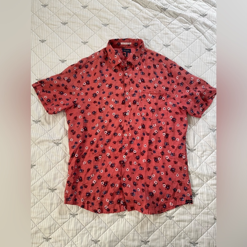 Good Man Brand Short Sleeve Button Up 100% Linen